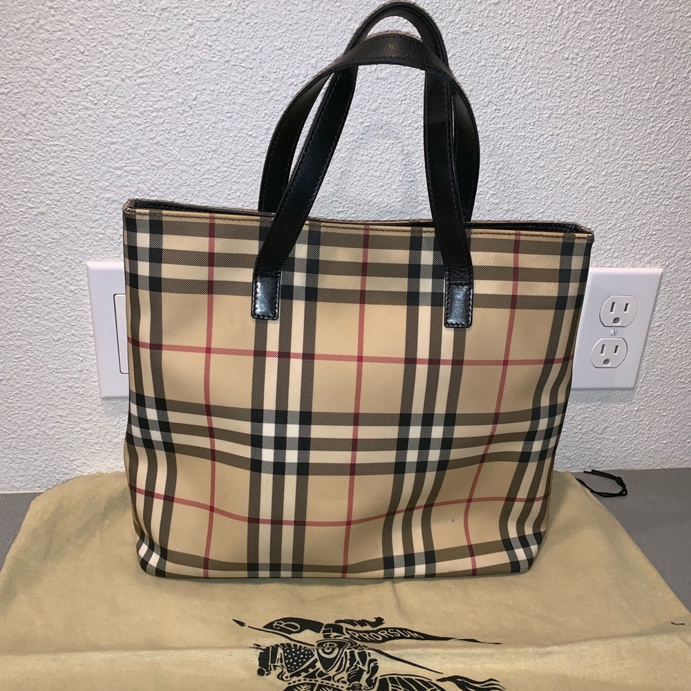 Authentic Burberry nova check satchel tote purse